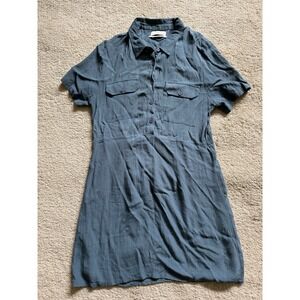 Urban Outfitters Double Lined Collared Blue Short Sleeve‎ Mini Dress Size Medium